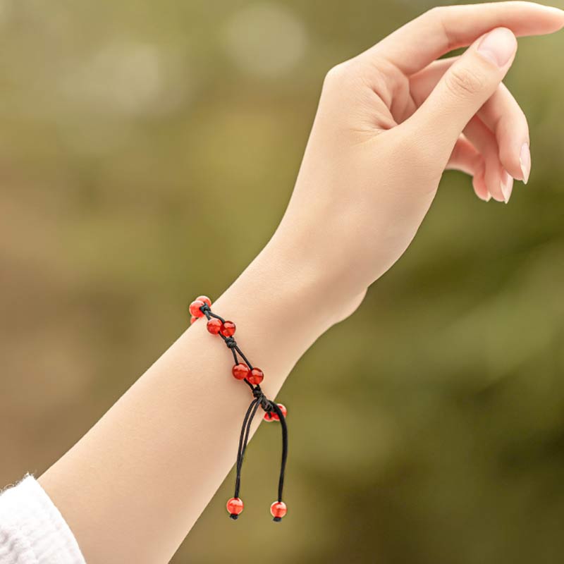 Wear FengShui Red Agate Moss Agate Cinnabar Calm Bracelet