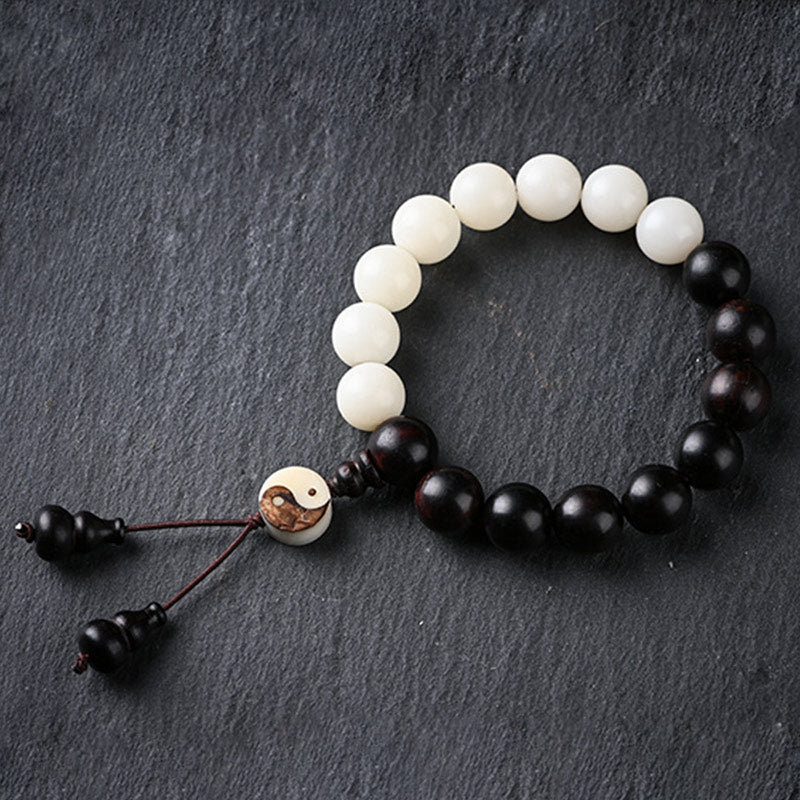 Wear FengShui Ebony YinYang Protection Bracelet Decoration