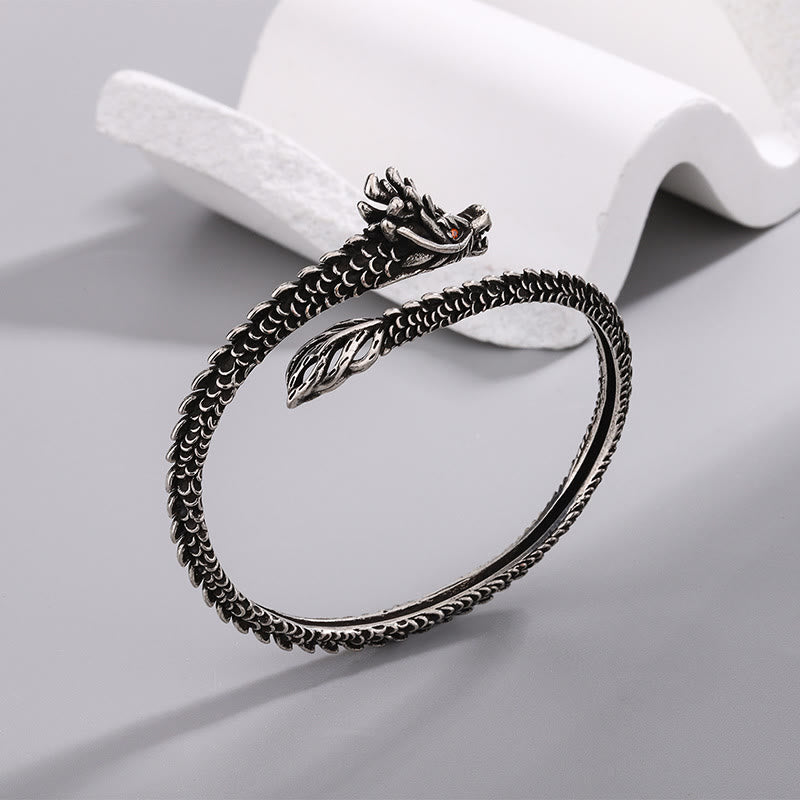 Wear FengShui Dragon Scales Pattern Luck Protection Bracelet Bangle