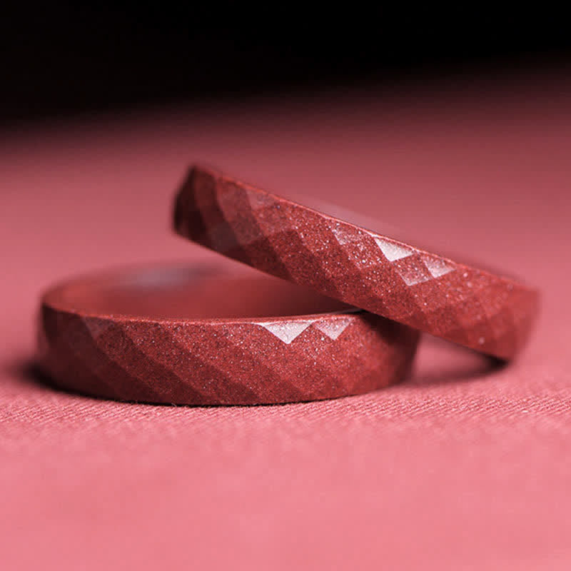 Wear FengShui Cinnabar Om Mani Padme Hum Auspicious Clouds Blessing Ring