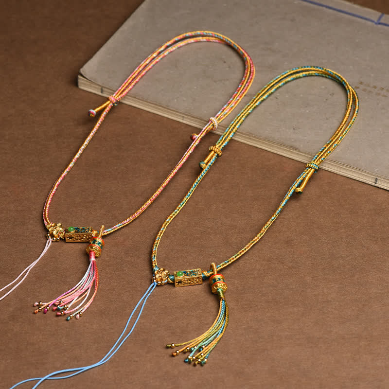 Wear FengShui Colorful String Copper Wealth Necklace Pendant