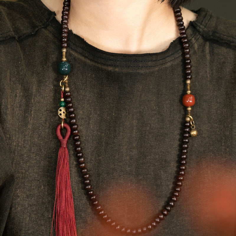 Wear FengShui 108 Mala Beads Natural Tibet Purple Bodhi Seed Auspiciousness Bracelet