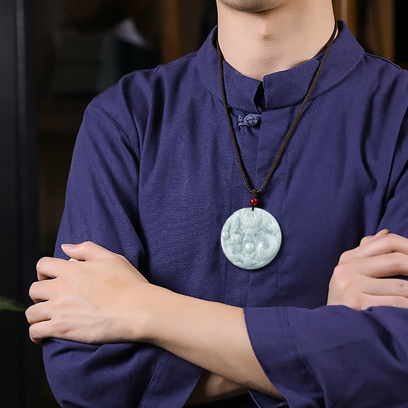 ❗❗❗A Flash Sale- Wear FengShui Chinese Zodiac Dragon Jade Success Amulet String Necklace