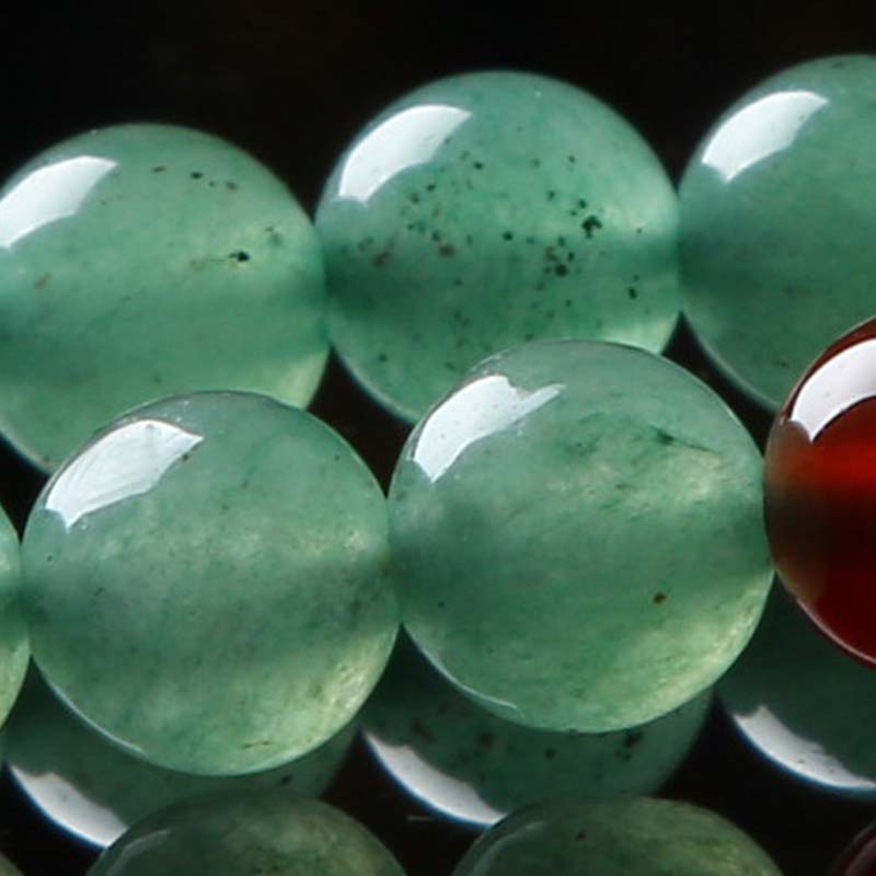 Wear FengShui 108 Beads Green Aventurine Red Agate Luck Mala Bracelet