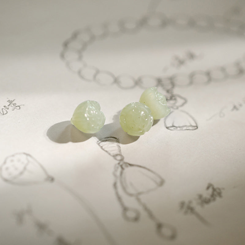 Wear FengShui White Agate Jade Lotus Protection Bracelet