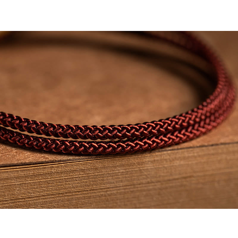 Wear FengShui 925 Sterling Silver Handmade Chinese Zodiac Natal Buddha Cyan Bodhi Seed Protection Braided Red String Bracelet