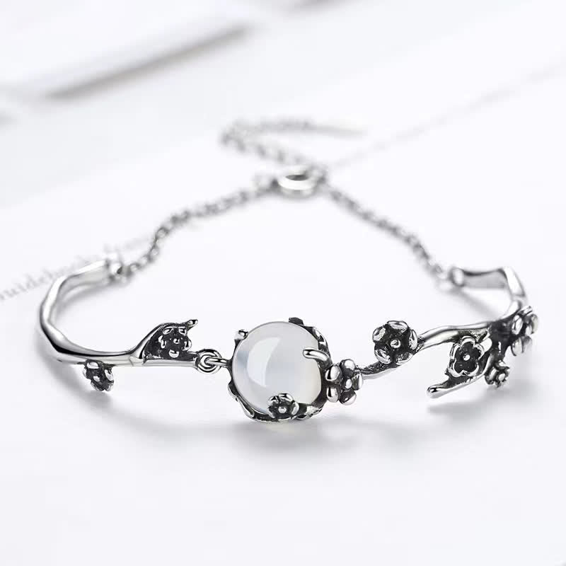 Wear FengShui "Sending Grace and Harmony"Plum Blossom Chalcedony Bracelet Includes Gift Message Card