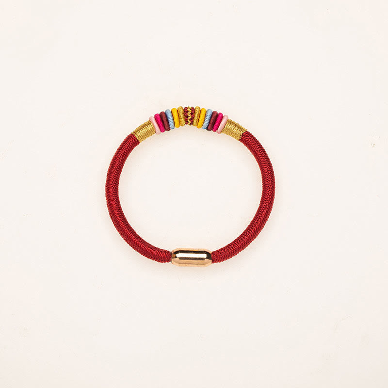Wear FengShui Tibetan Handmade King Kong Knot Protection Magnetic Buckle Braided Bracelet