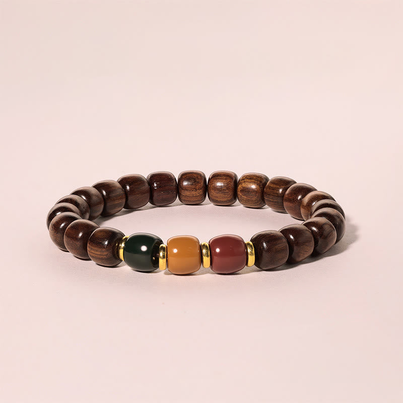 Wear FengShui Ebony Wood Rosewood Peace Balance Bracelet