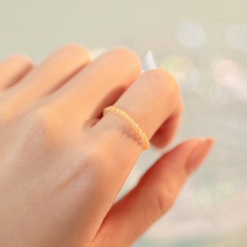 Wear FengShui Natural Citrine Happiness Prosperity Ring