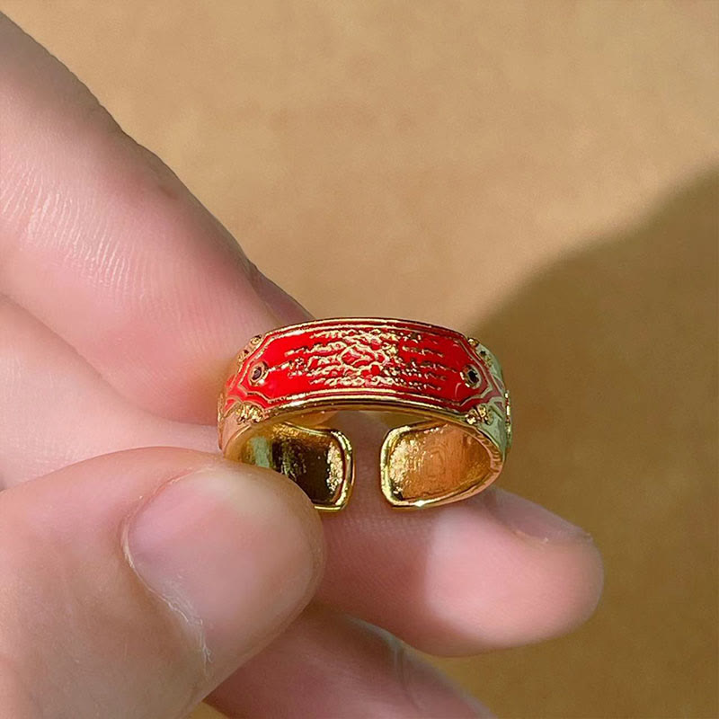 Wear FengShui Five Scriptures Copper Healing Ring