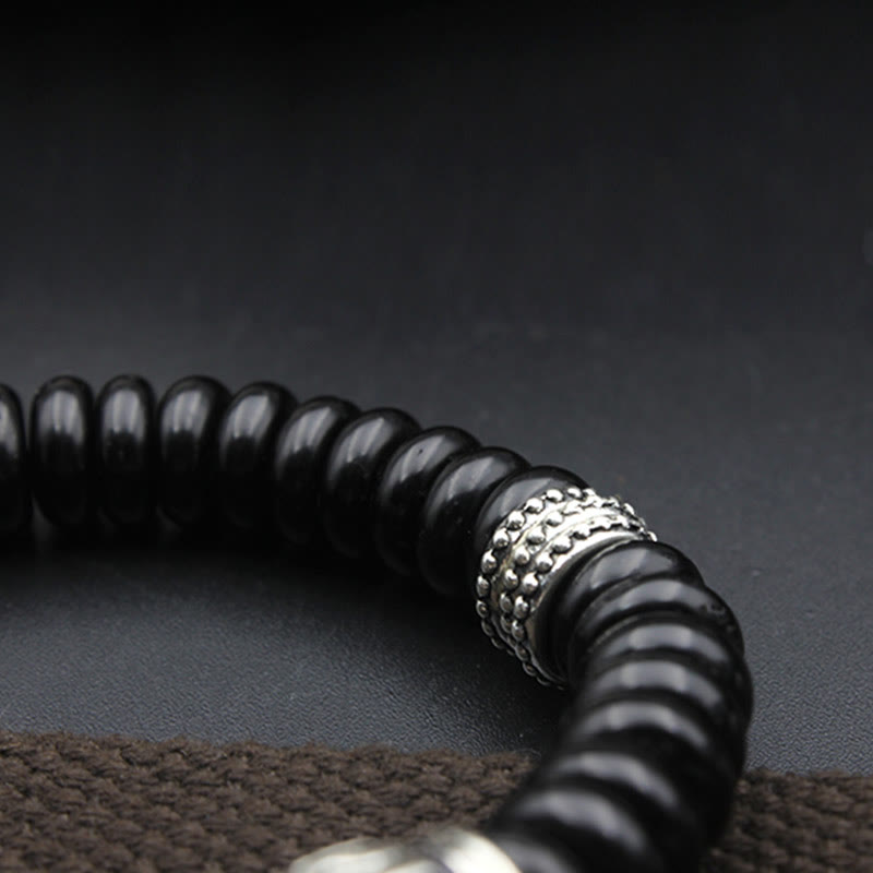 Wear FengShui Natural Tibetan Coconut Shell Om Mani Padme Hum Positive Bracelet