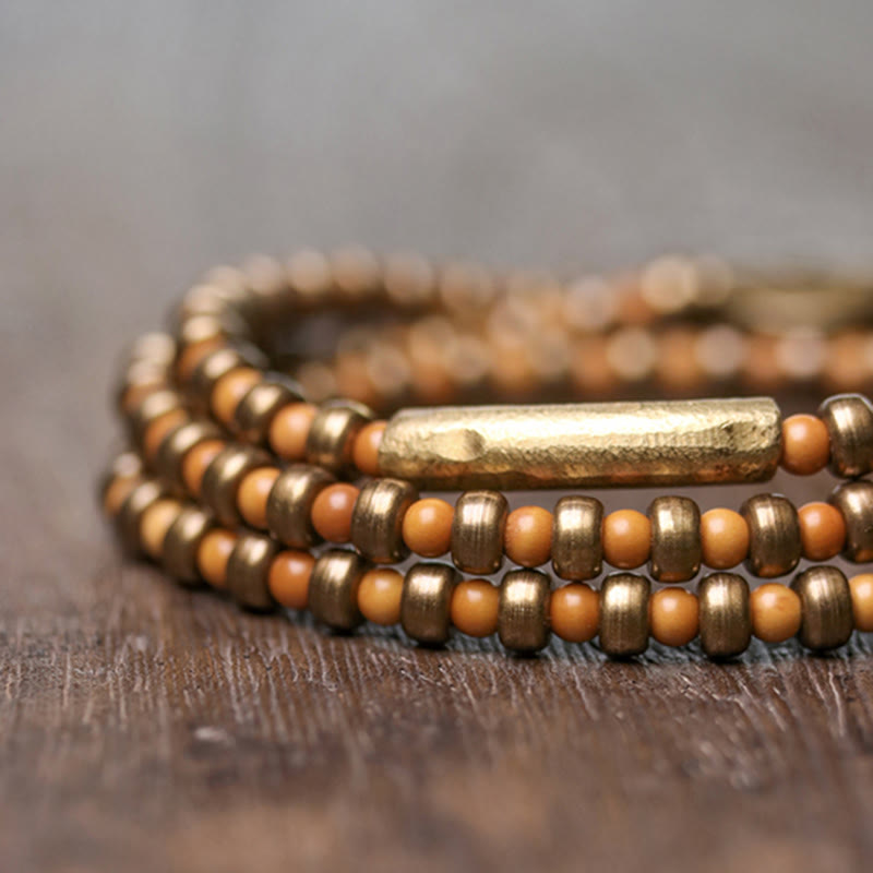 Wear FengShui Retro Olive Pit Copper Wealth Bracelet