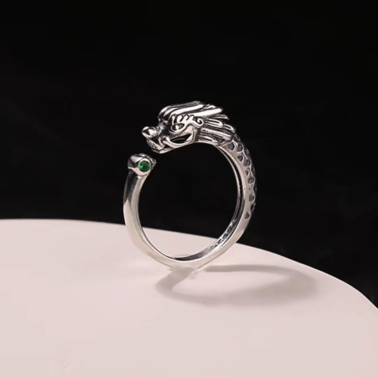 Wear FengShui Vintage Dragon Design Success Strength Adjustable Ring