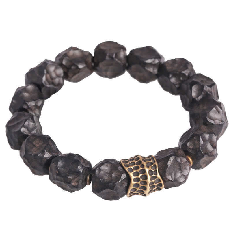 Wear FengShui Ebony Wood Copper Peace Balance Couple Bracelet