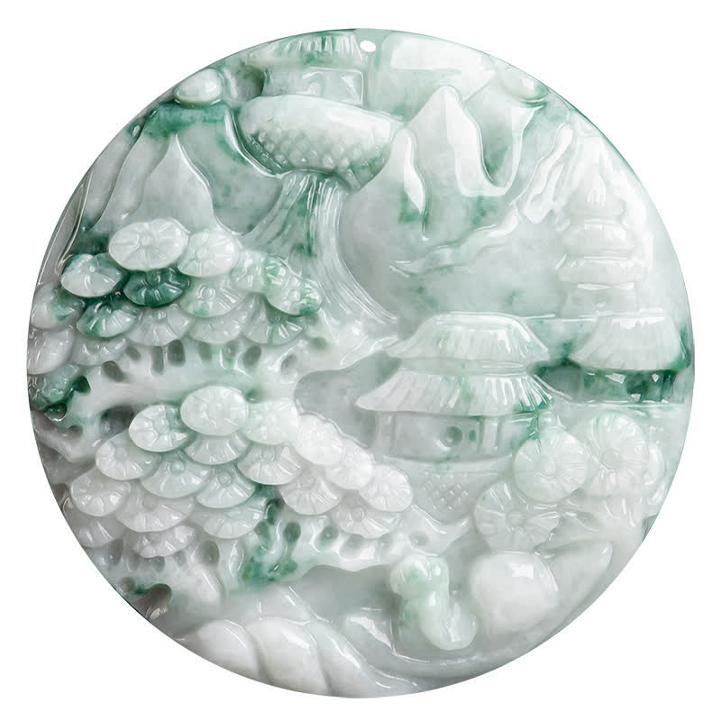 Wear FengShui Mountain Landscape Jade Abundance String Necklace