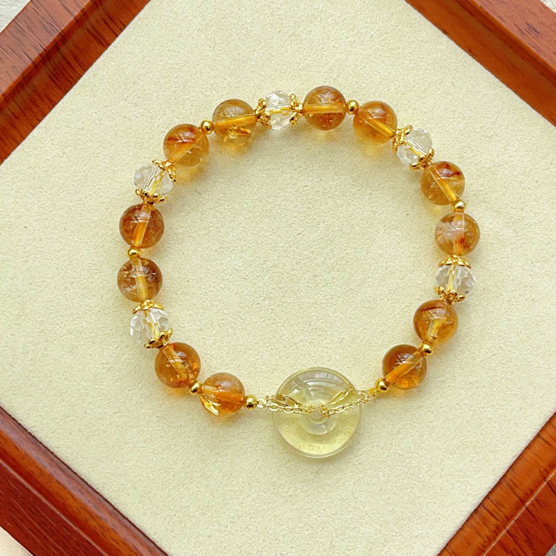 Wear FengShui Peace Buckle Citrine Crystal Prosperity Bracelet