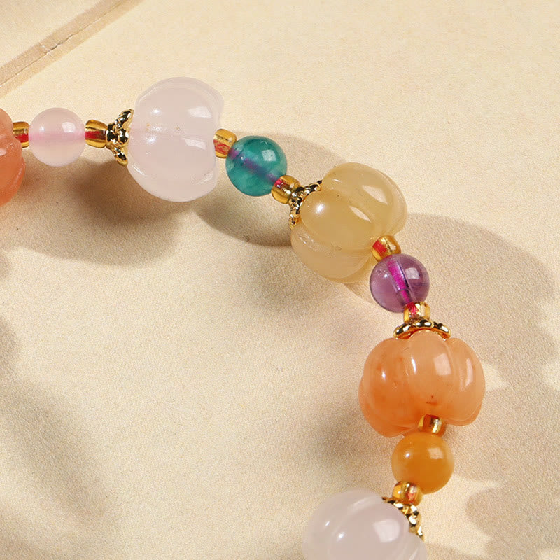 Wear FengShui Natural Golden Silk Jade Crystals Gourd Pixiu Pumpkin Beads Wealth Charm Bracelet
