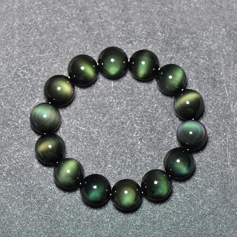 Wear FengShui Natural Green Eye Obsidian Wealth Bracelet