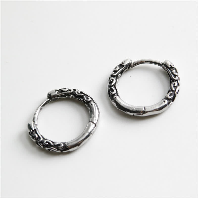 Wear FengShui Viking Celtic Hoop Titanium Steel Balance Earrings