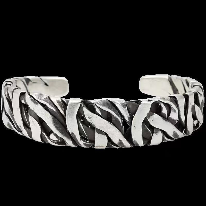Wear FengShui Retro Line Texture Healing Cuff Bracelet Bangle