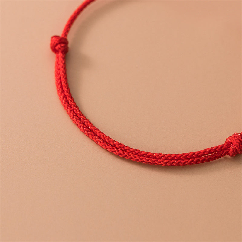 Wear FengShui 925 Sterling Silver Four Leaf Clover Red Rope Bracelet
