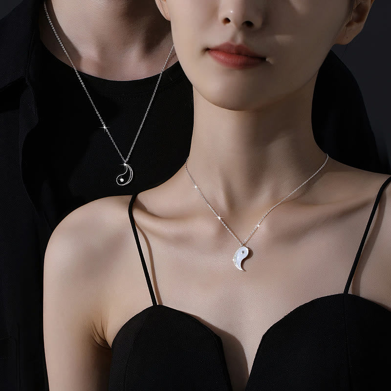 Wear FengShui 925 Sterling Silver Yin Yang Symbol Harmnoy Necklace Pendant