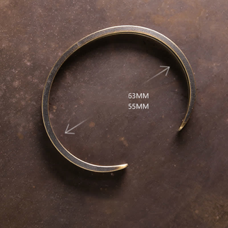 Wear FengShui Rustic Copper Luck Viking Cuff Bracelet