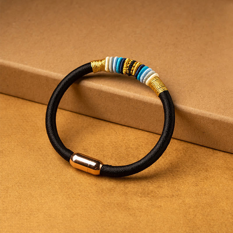 Wear FengShui Tibetan Handmade King Kong Knot Protection Magnetic Buckle Braided Bracelet