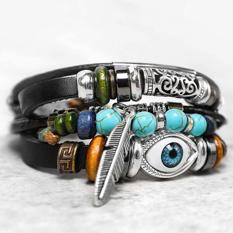 Wear FengShui Tibetan Turquoise Evil Eye Purification Bracelet