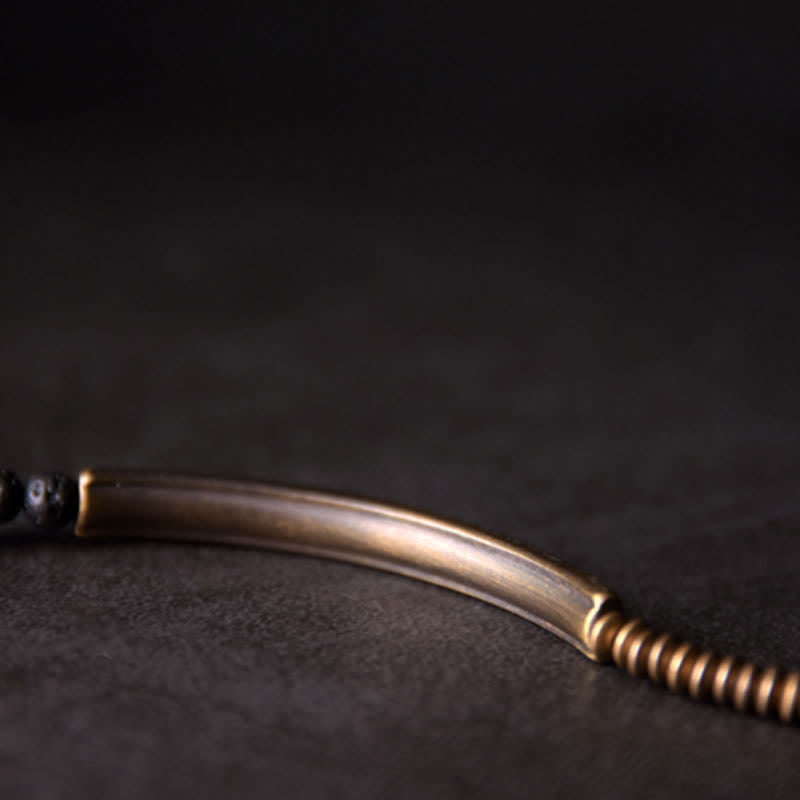 Wear FengShui Vintage Lava Rock Copper Support Bracelet