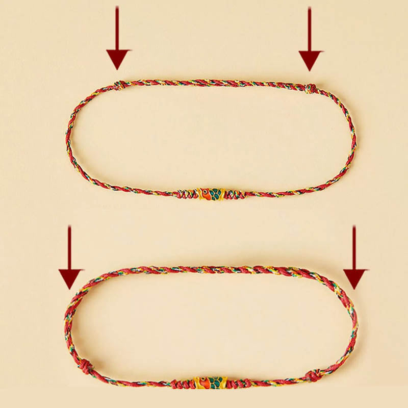 Wear FengShui Handcrafted Koi Fish Wealth Prosperity Braided Rope Bracelet