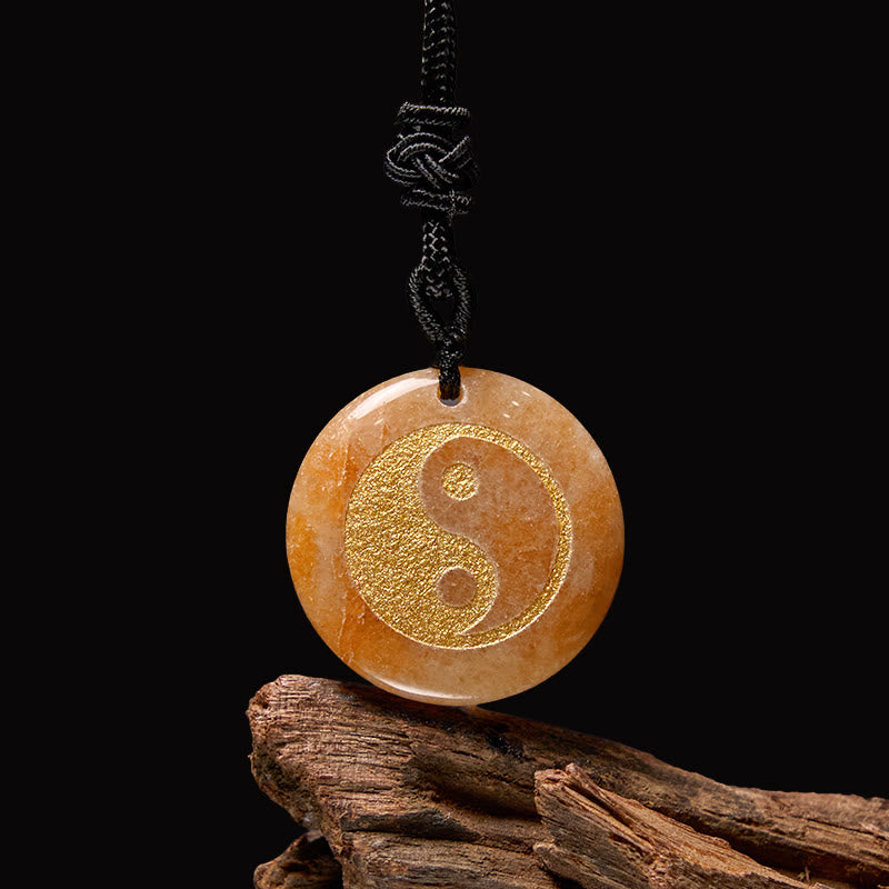Wear FengShui Various Crystal Amethyst Tiger Eye Green Aventurine Yin Yang Spiritual Necklace Pendant