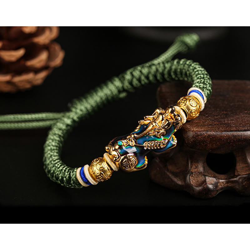Wear FengShui Feng Shui PiXiu Color Change Copper Coin Beads Wealth String Bracelet