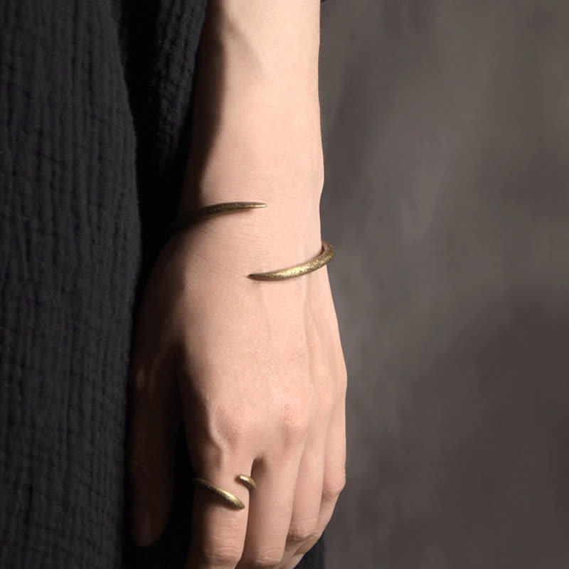 Wear FengShui Simple Design Copper Luck Adjustable Cuff Bracelet