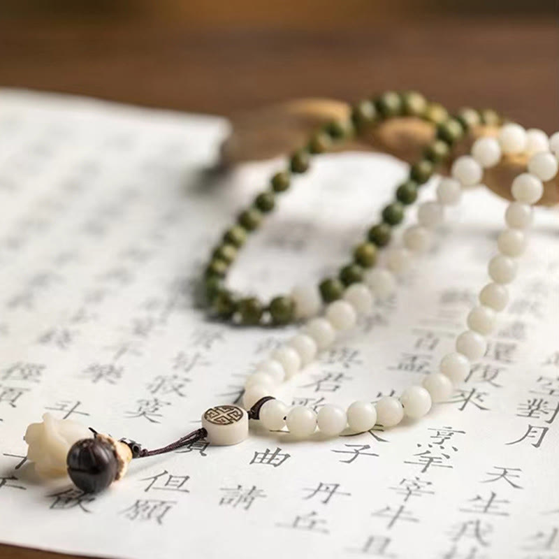 Wear FengShui Natural Green Sandalwood Bodhi Seed Soothing Bracelet