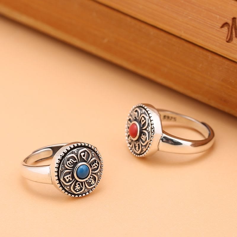 Wear FengShui Tibetan Om Mani Padme Hum Peace Rotatable Ring