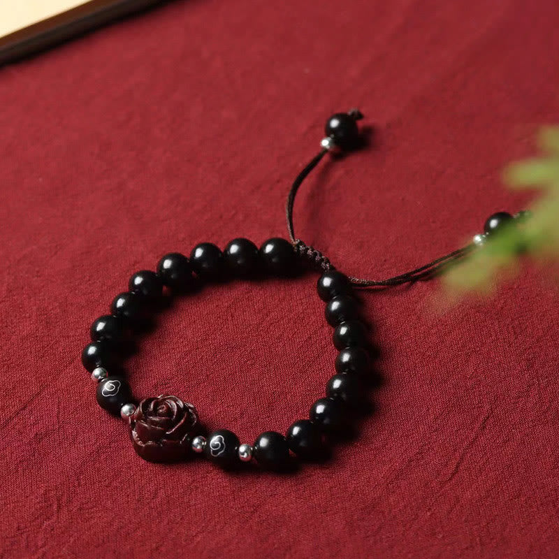 Wear FengShui Small Leaf Red Sandalwood Sooth Bracelet