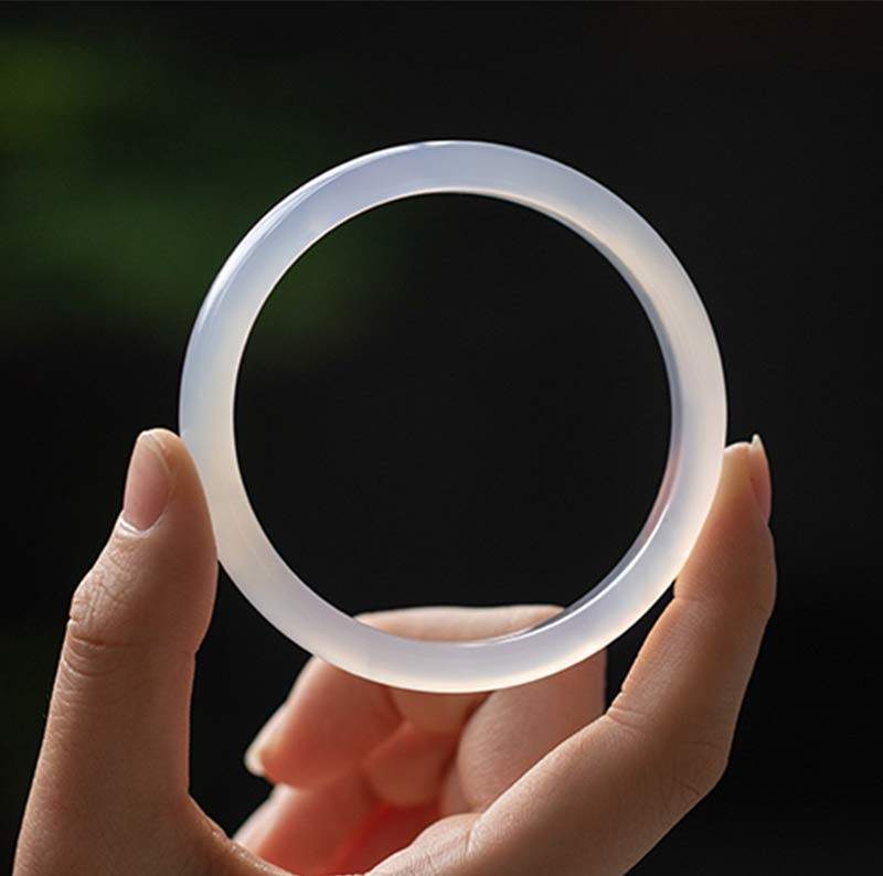 Wear FengShui Natural Chalcedony Harmony Positive Bracelet Bangle