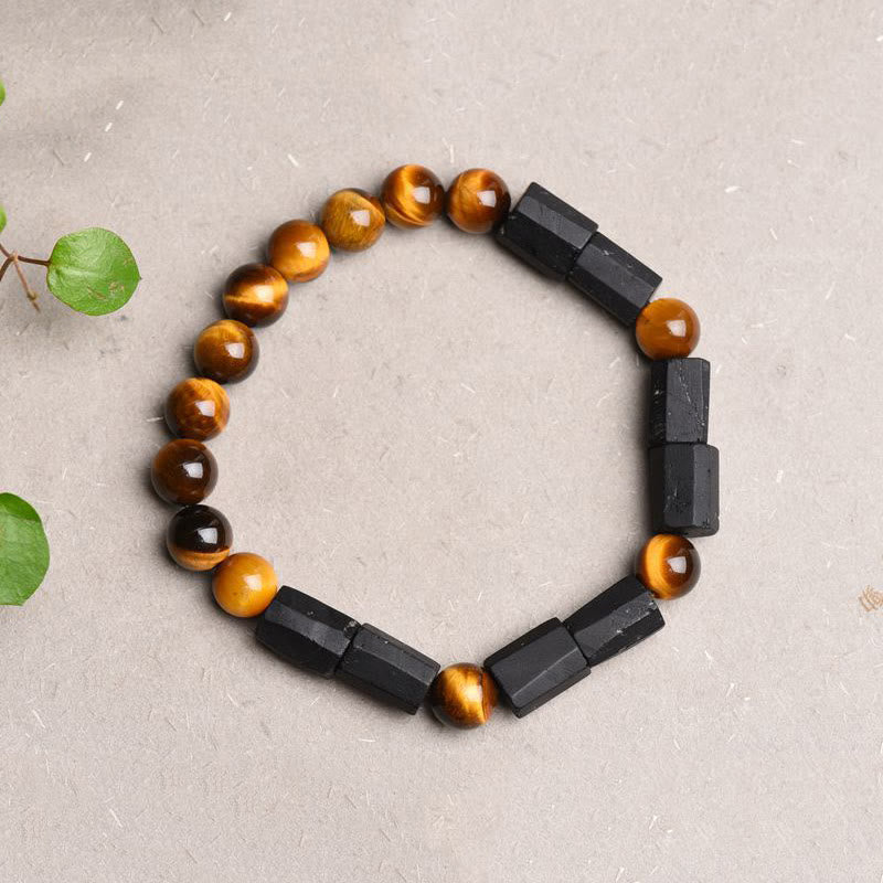 Wear FengShui Natural Black Tourmaline Tiger Eye Positive Bracelet