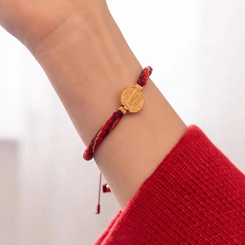 Wear FengShui Five Directions Gods of Wealth Handmade Reincarnation Knot Protection String Braid Bracelet