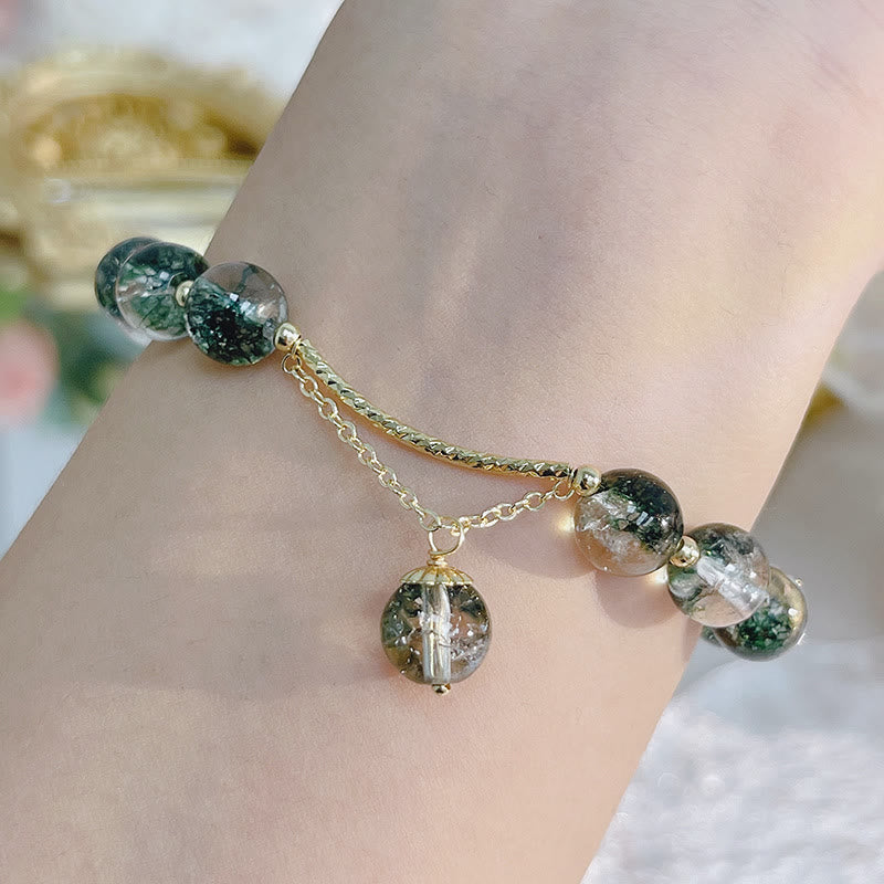 Wear FengShui Green Phantom Crystal Confidence Charm Bracelet