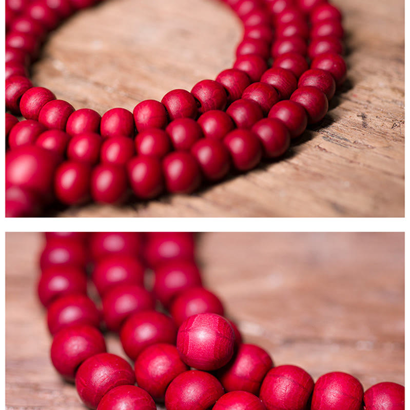 Wear FengShui 108 Mala Beads Natural Abelia Biflora Wood Protection Bracelet