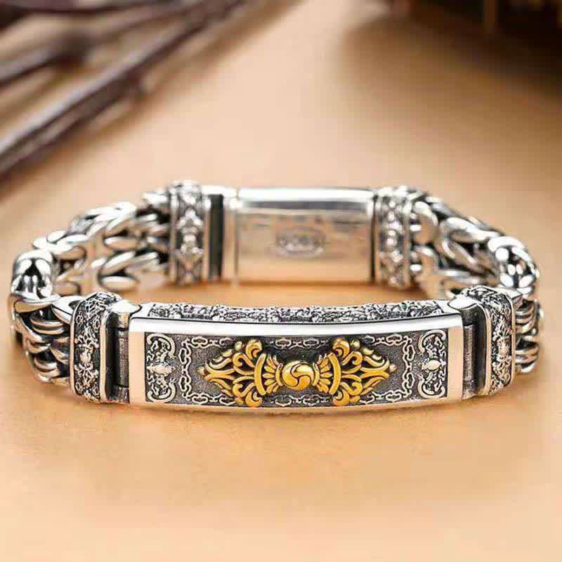 Wear FengShui Vajra Dorje Twisted Braided Pattern Copper Balance Bracelet