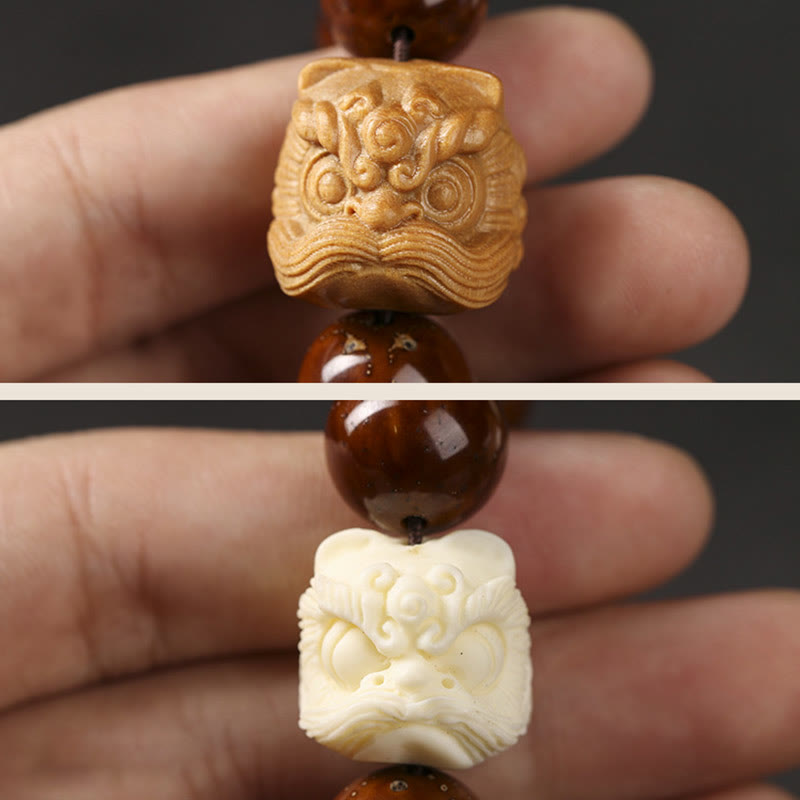 Wear FengShui Purple Bodhi Seed Dancing Lion Wisdom Bracelet