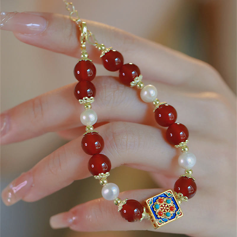 Wear FengShui Red Agate Pearl Confidence Self-acceptance Bracelet