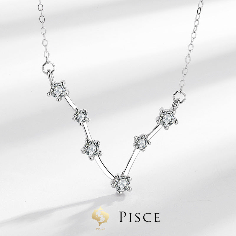 Wear FengShui 925 Sterling Silver 12 Constellations of the Zodiac Astrology Blessing Necklace Pendant