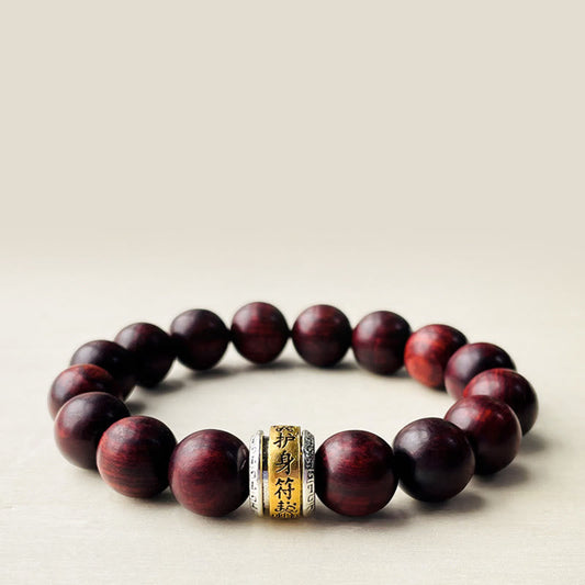 Wear FengShui Small Leaf Red Sandalwood Amulet Protection Bracelet