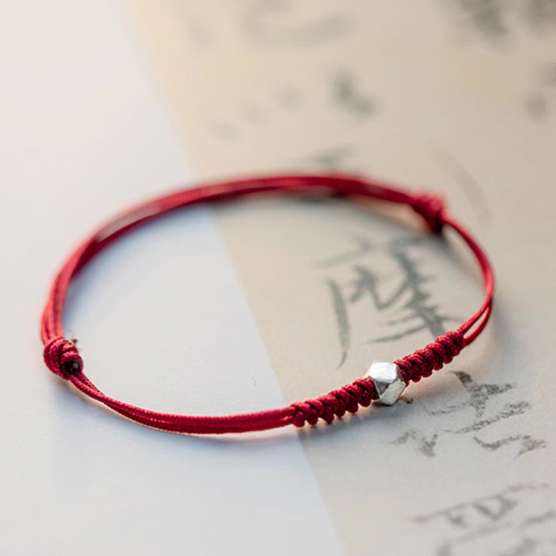 Wear FengShui 925 Sterling Silver Luck Bead Protection Red String Braided Bracelet