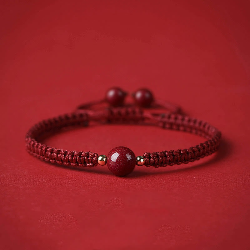 Wear FengShui Lucky Cinnabar Bead Blessing Red String Bracelet
